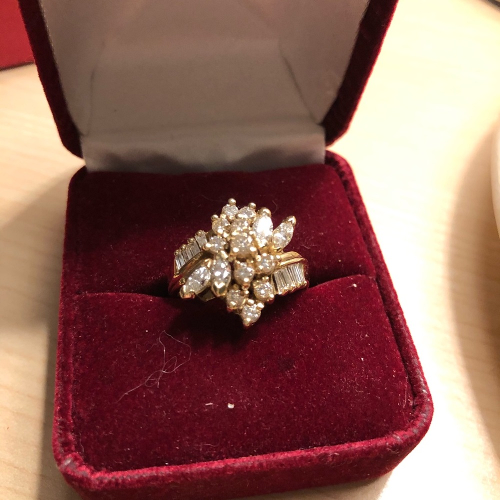 Diamond cluster cocktail ring size 6